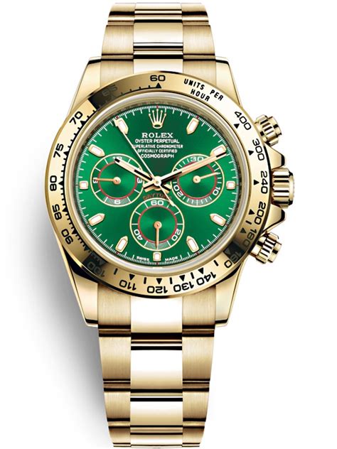 rolex daytona yellow gold green dial